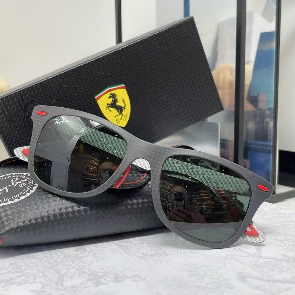 Ray-Ban Gray and Red Sunglasses